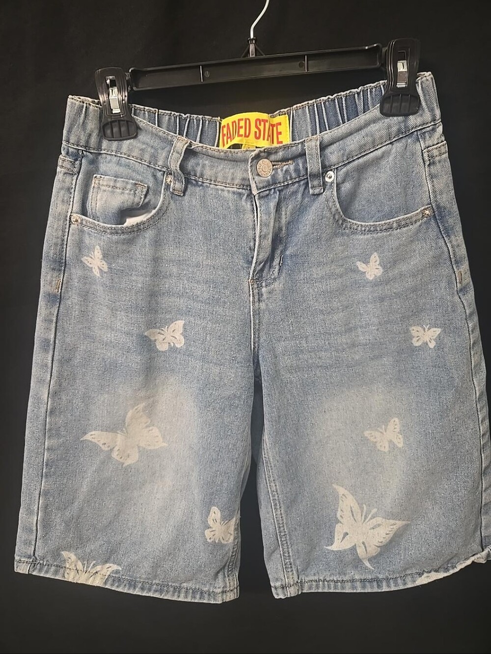 Faded State Butterfly Baggy Bermuda Denim Jorts Shorts Size 1